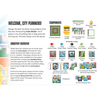 Shake That City Strategy Board Game - Urban Planning Dexterity Challenge