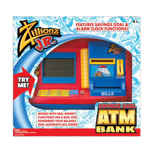 Zillionz Jr. Deluxe Savings Goal ATM Bank - Interactive Money Saving Toy