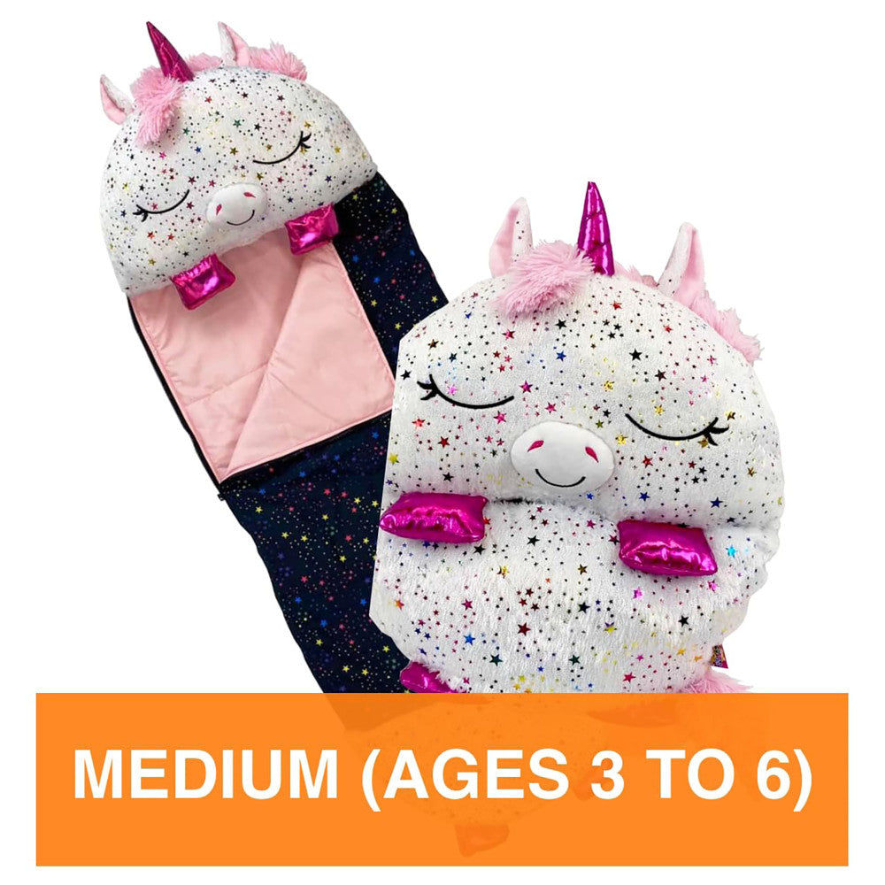 Happy Nappers: Pillow & Sleepy Sack: Medium - Shimmer Unicorn, Kids 3+
