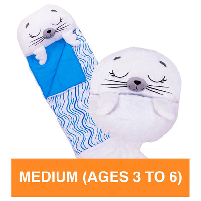 Happy Nappers: Pillow & Sleepy Sack: Medium - Sammy The Seal, Kids 3+