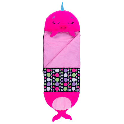 Happy Nappers: Pillow & Sleepy Sack: Medium - Neil The Pink Narwhal, Kids 3+