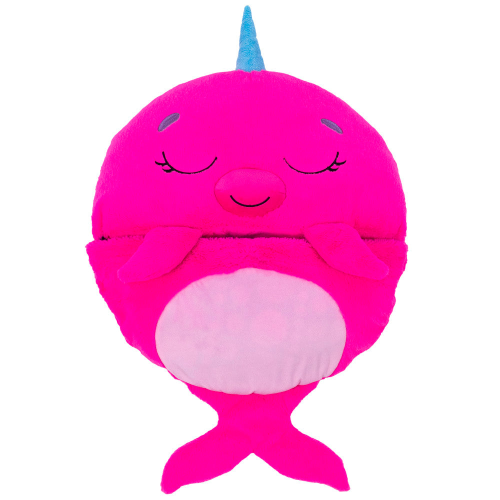 Happy Nappers: Pillow & Sleepy Sack: Medium - Neil The Pink Narwhal, Kids 3+