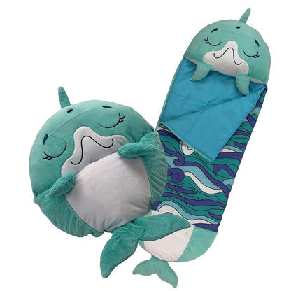 Happy Nappers: Pillow & Sleepy Sack: Large - Dolphin Disco, Kids 7+
