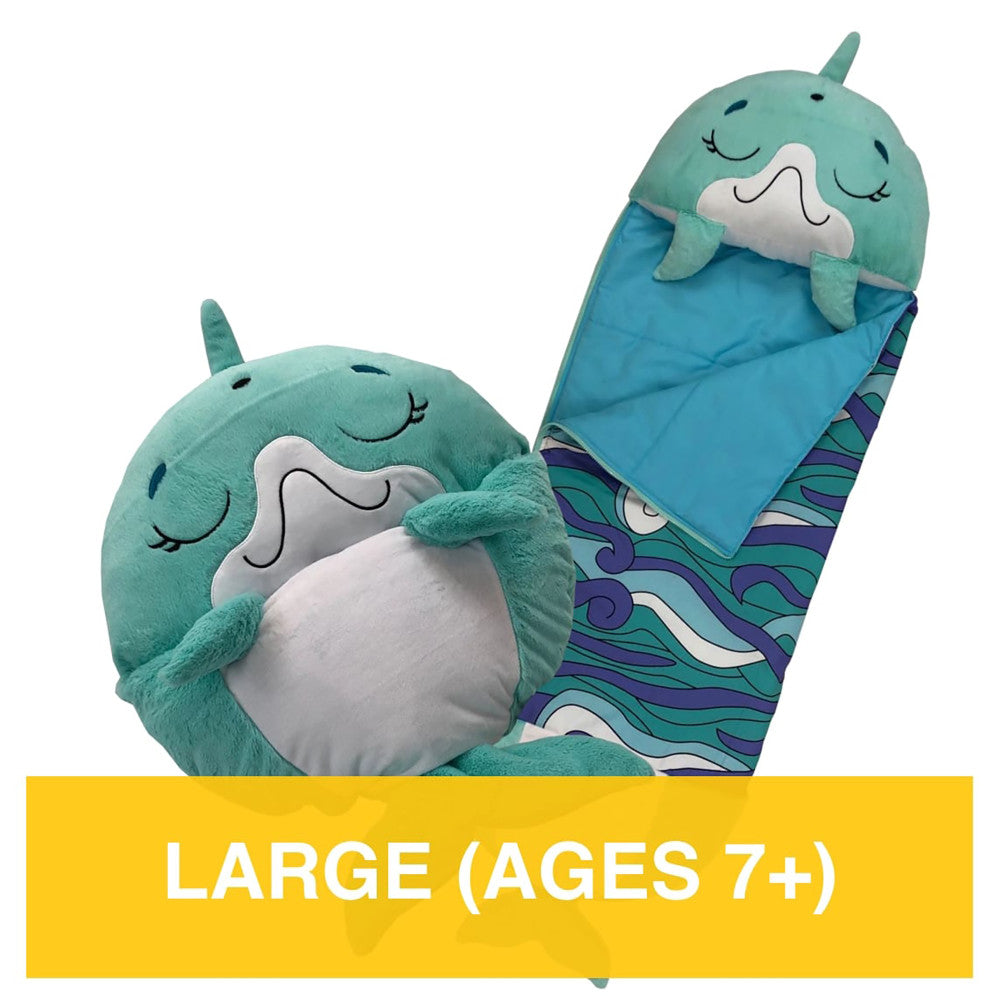Happy Nappers: Pillow & Sleepy Sack: Large - Dolphin Disco, Kids 7+