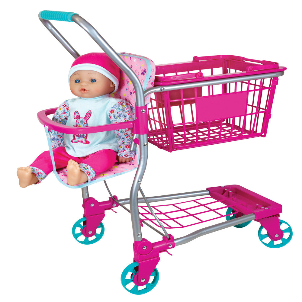 Lissi Deluxe 16" Baby Doll with Shopping Cart Playset