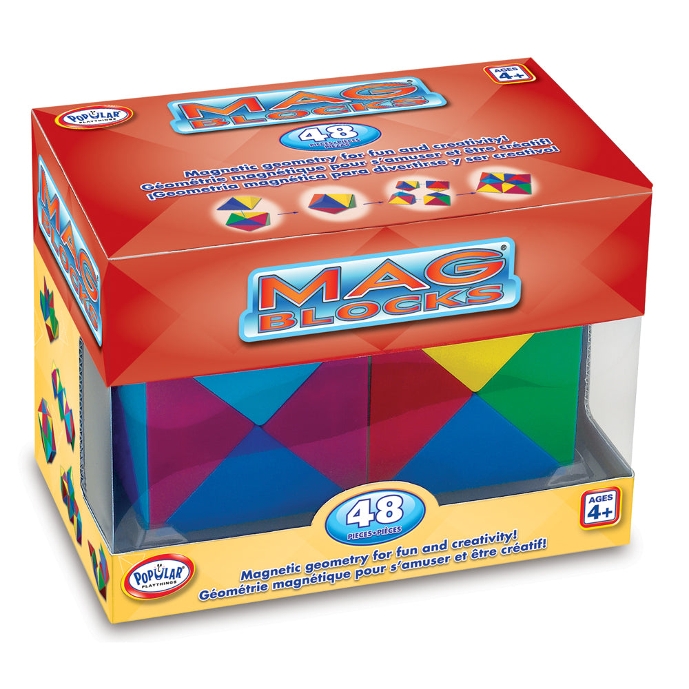 Popular Playthings Mag Blocks 48-Piece Magnetic Pyramid Set – Toys
