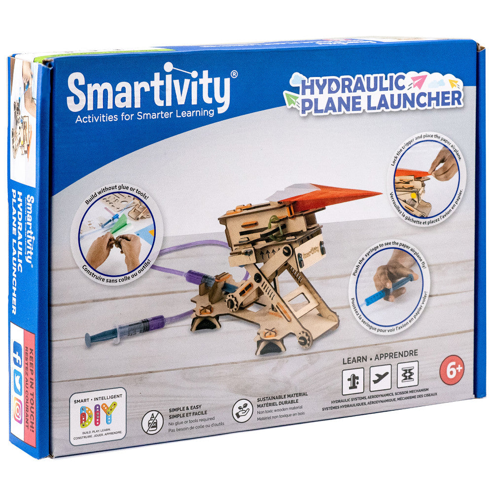 Smartivity Hydraulic Plane Launcher - STEM Wooden Model Engineering Toy