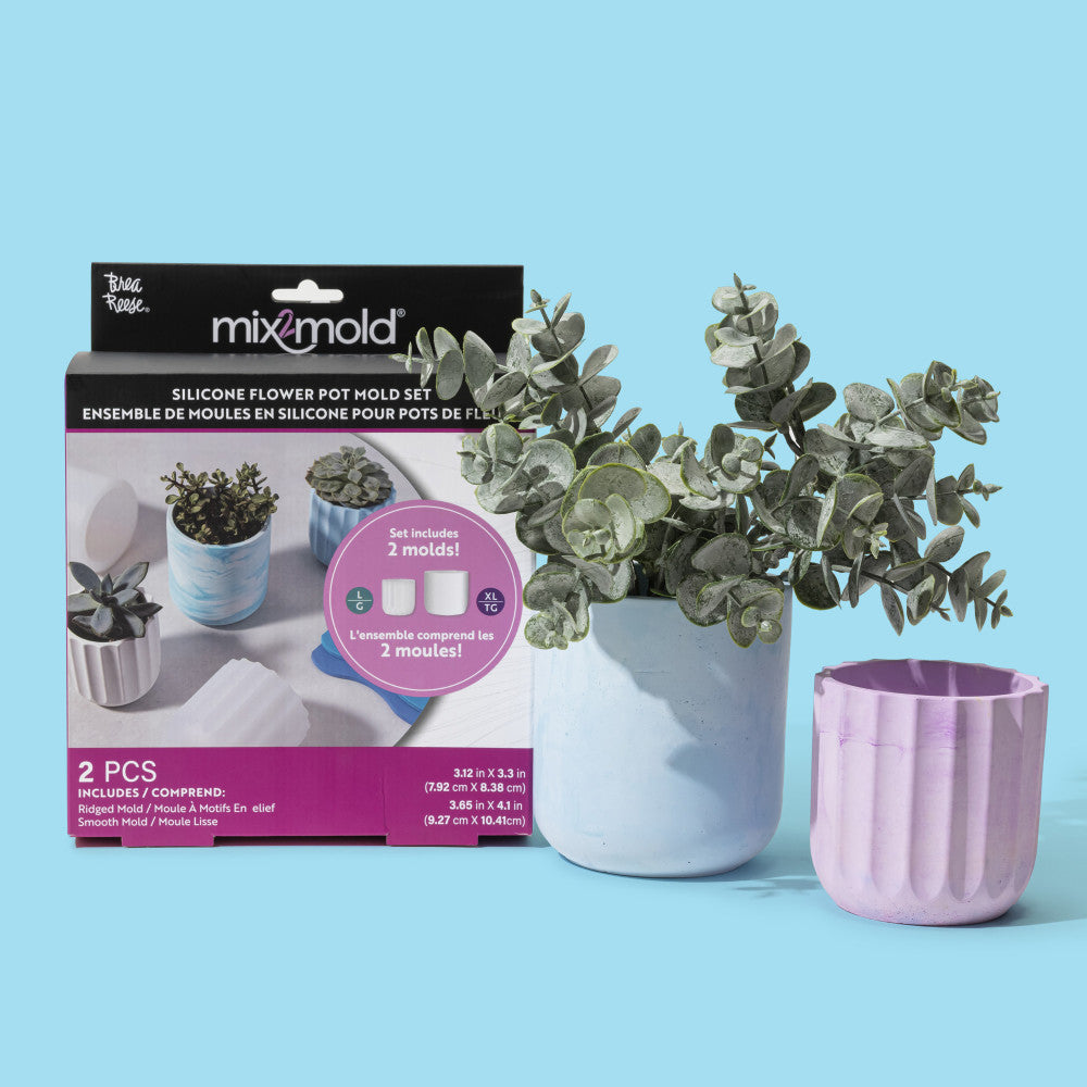 silicone plant pot molds Brea Reese Mix2Mold Planter Creation Kit