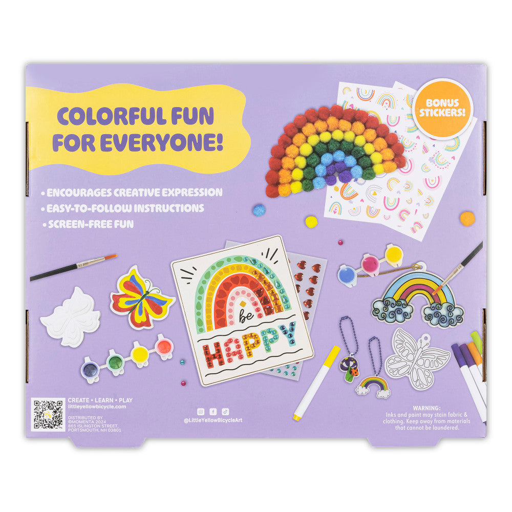 Little Yellow Bicycle: 5-In-1 Rainbow Craft Kit - Multi-Project Colorful-Themed DIY Craft Set