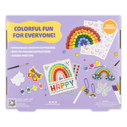 Little Yellow Bicycle: 5-In-1 Rainbow Craft Kit - Multi-Project Colorful-Themed DIY Craft Set