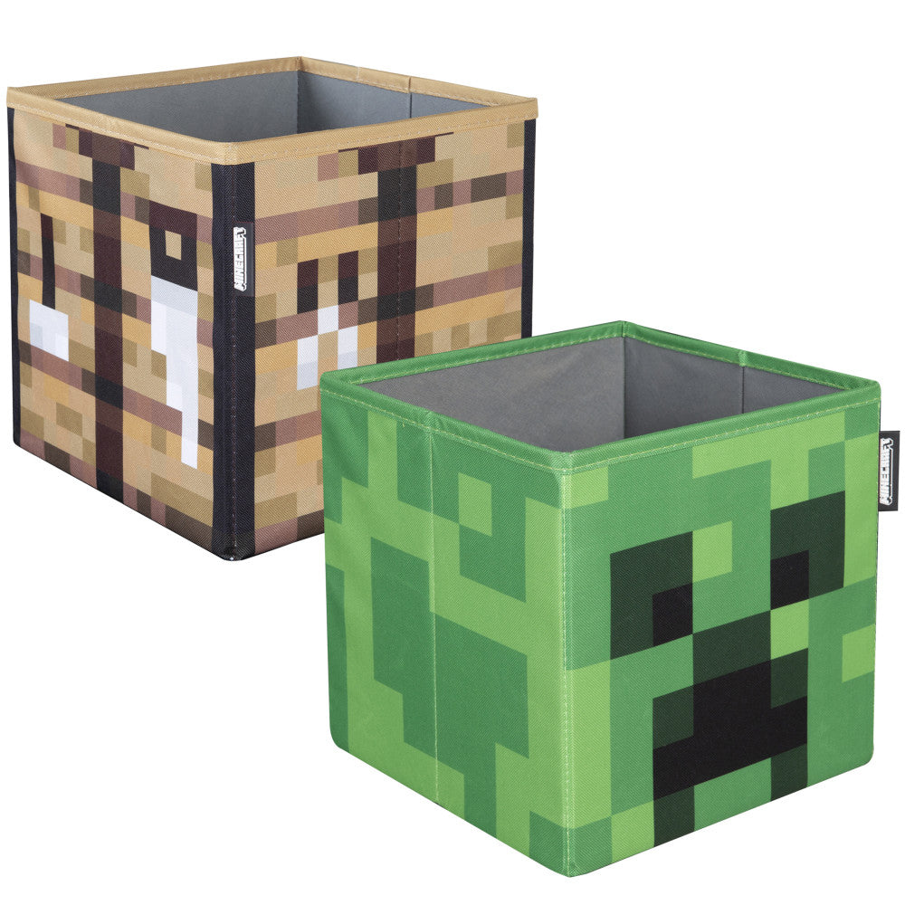 Minecraft Collapsible Storage Cubes - Creeper & Crafting Table Design ...