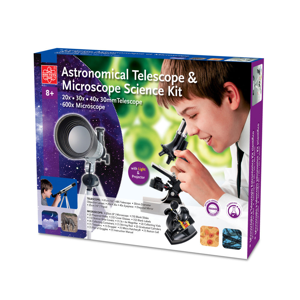 Edu Toys Dual Exploration Set - Astronomical Telescope & Microscope Science Kit