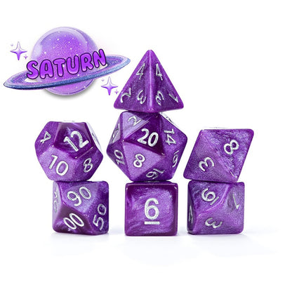 Gate Keeper Games and Dice: Mercurial Dice: Saturn - 7pc RPG Set