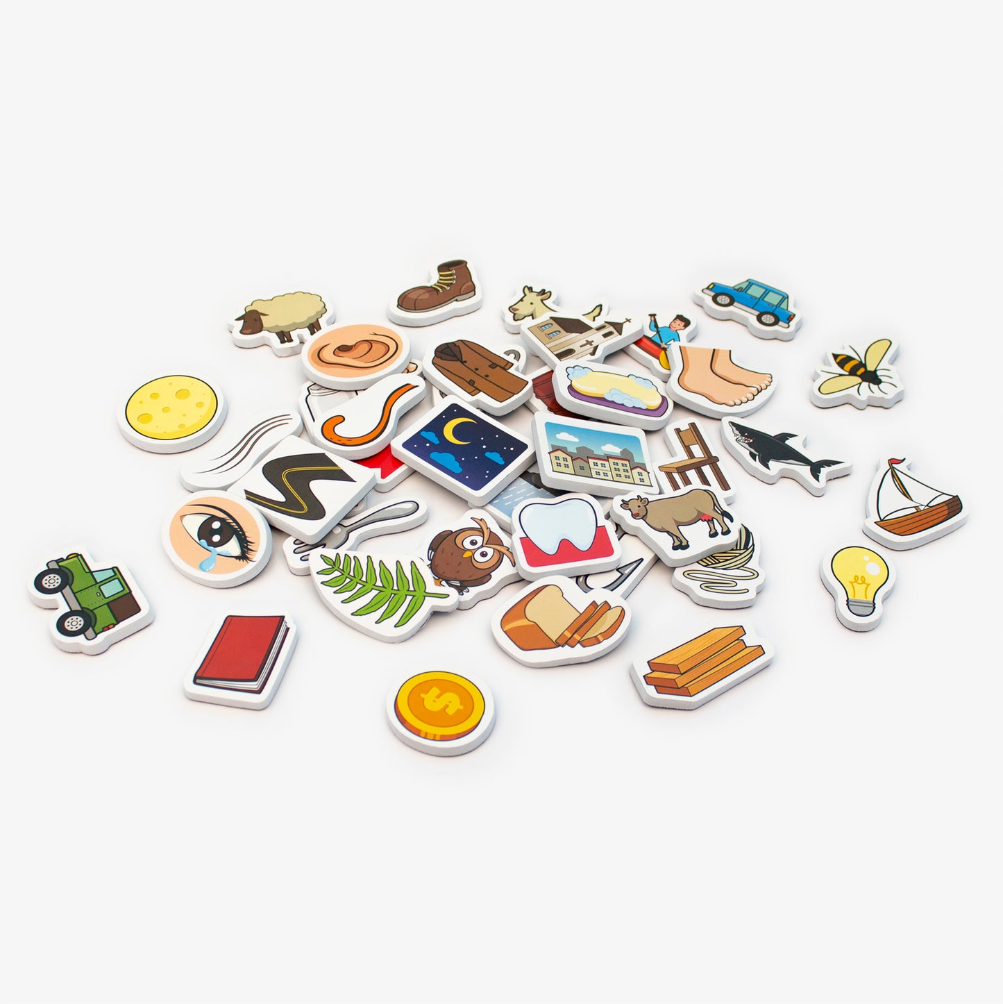 Junior Learning Vowel Objects Educational Set with colorful magnetic foam learning pieces