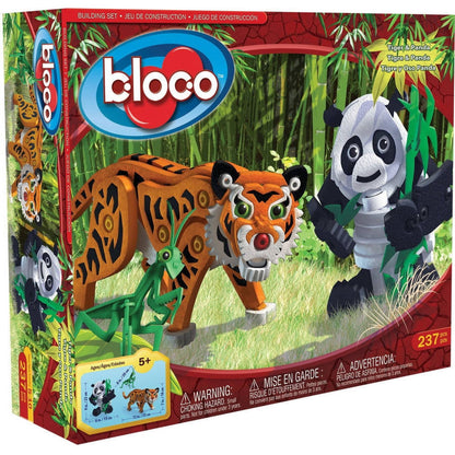 Bloco Toys Tiger & Panda 237-Piece 3D Construction Set