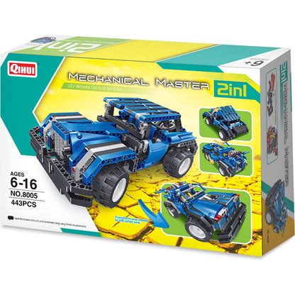 Mechanical Master R/C Block Cars - Dual-Mode Blue Jeep