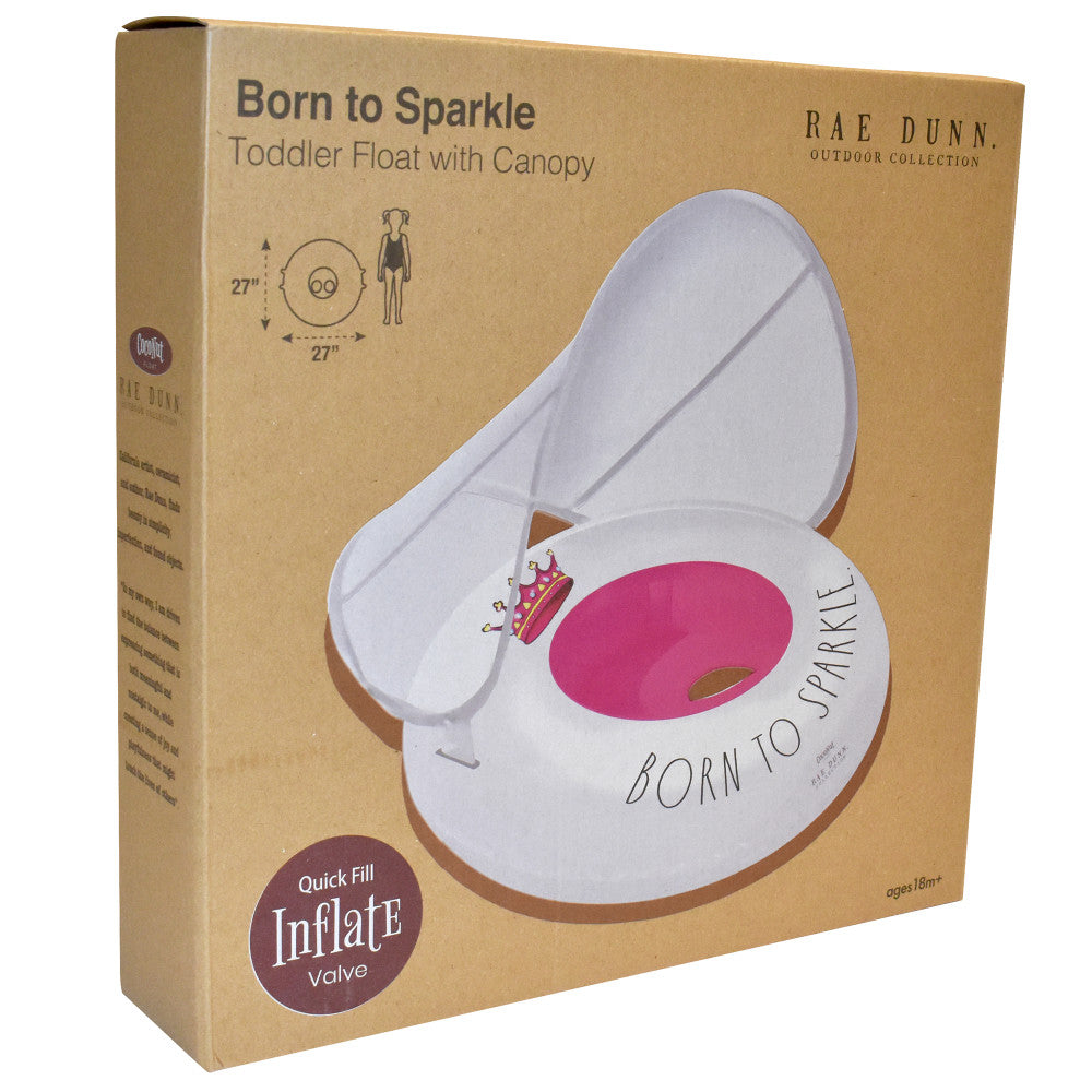 Rae Dunn 27" Born to Sparkle Inflatable Toddler Float with Canopy by CoCoNut