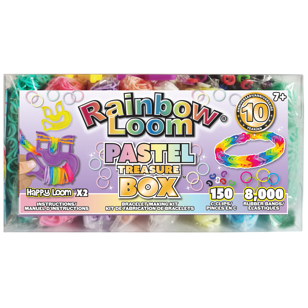 Loom Kit Box Rainbow Loom Pastel Treasure Box Edition - Rubber Band Crafting Kit ...