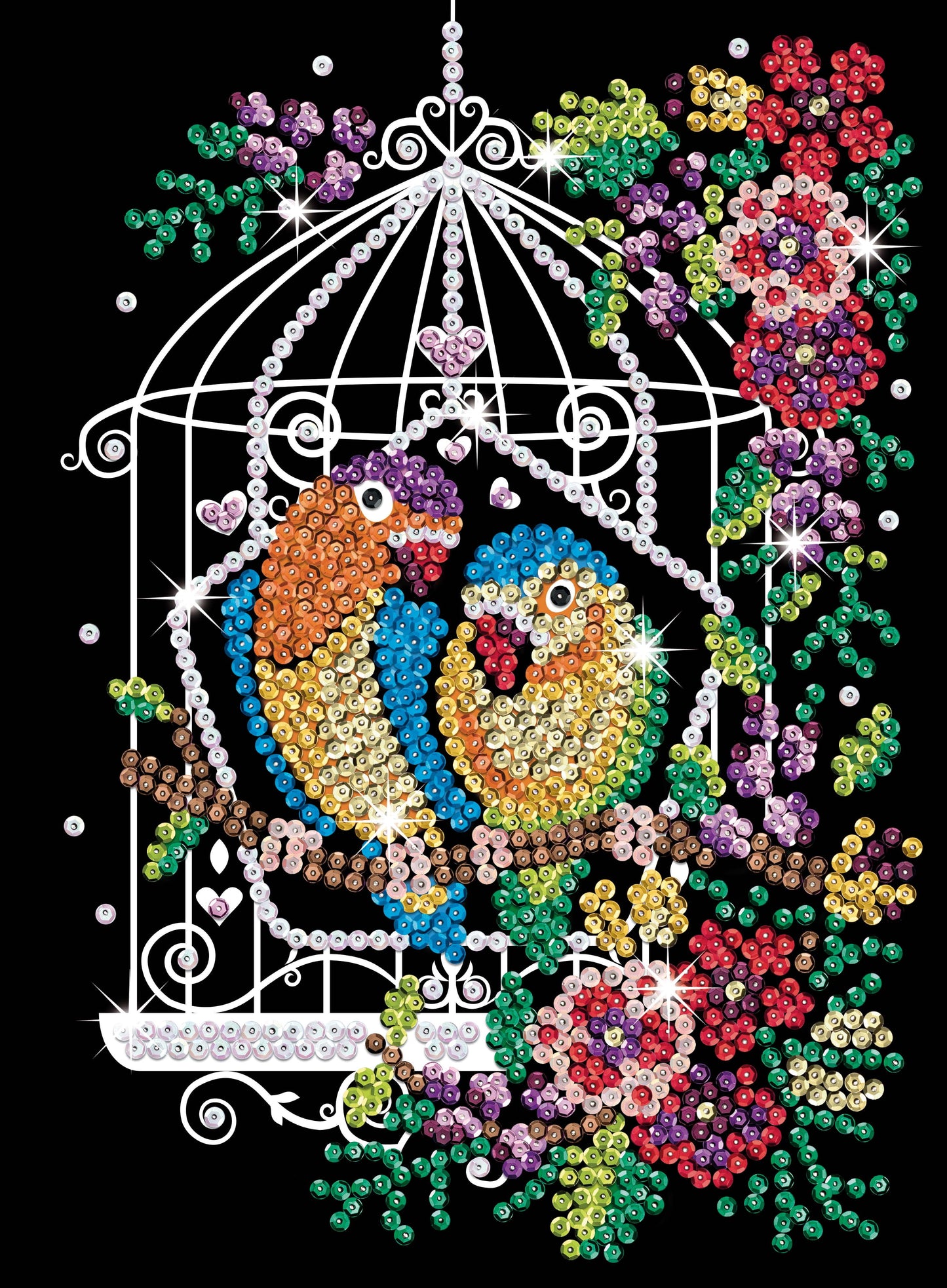Sequin Art Purple Series Elegant Birdcage Craft Kit - Pearl White