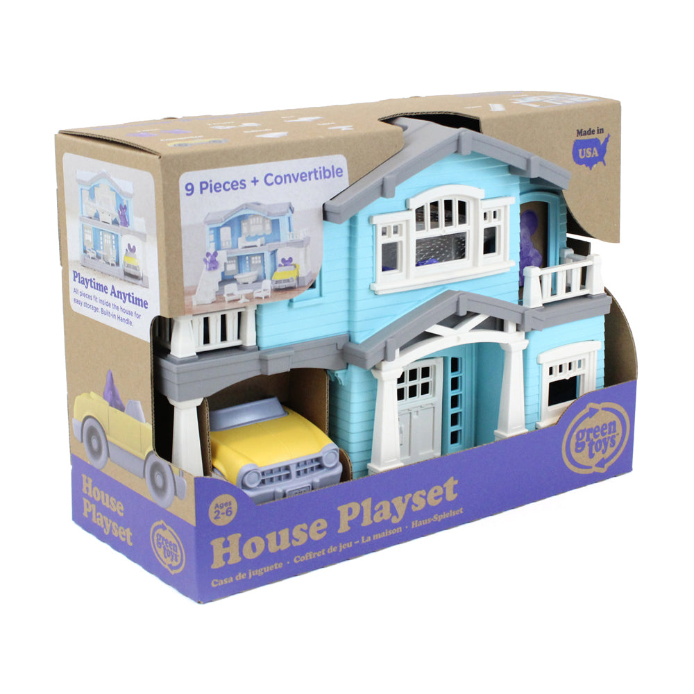 Green Toys EcoFriendly House Playset with Convertible and Mouse Chara