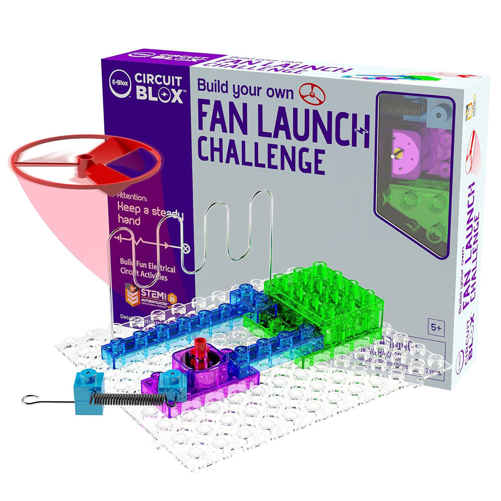 E-Blox: Circuit Blox: BYO Fan Launch Challenge - Wire Maze, Block DIY STEM, Kids Ages 5+