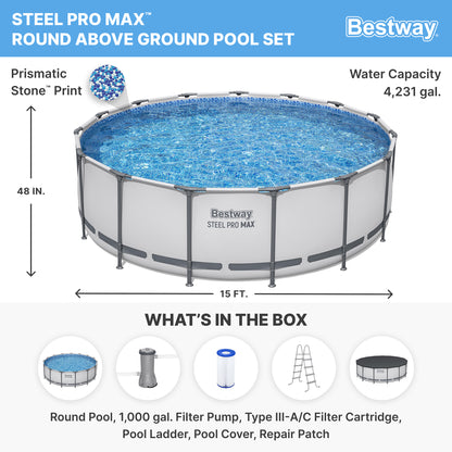 Bestway Steel Pro MAX Above Ground Pool Set 15' x 48"