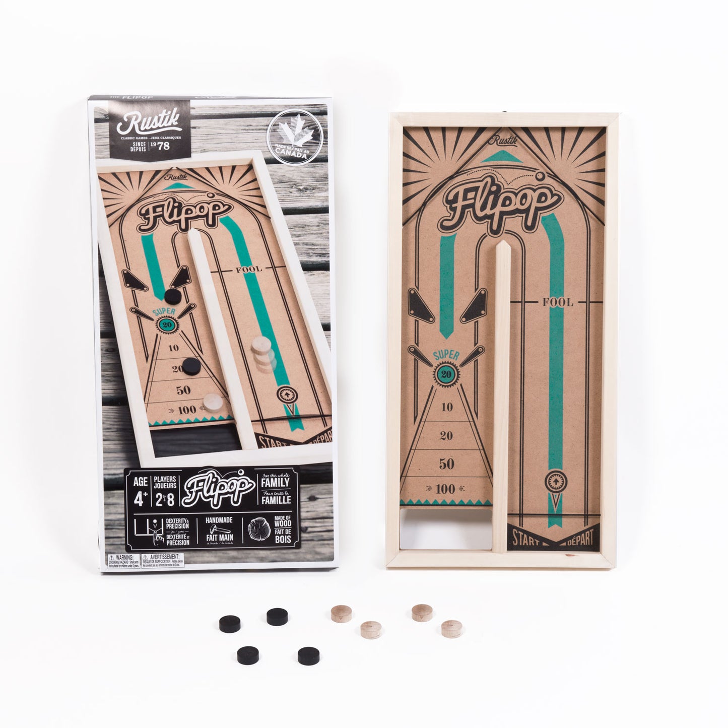 Rustik FLIPOP Portable Wooden Game Set