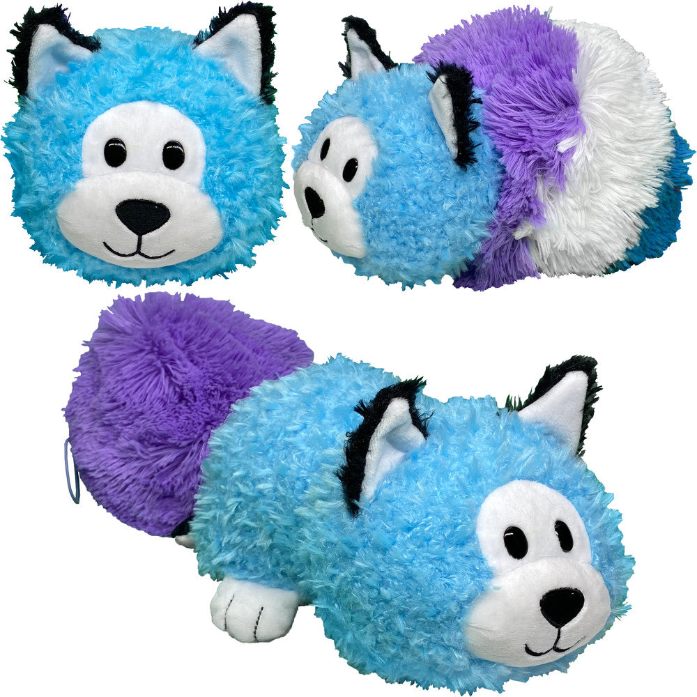 FlipaZoo: Magic Tails - Purple Cat to Blue Husky - 2-In-1 Animal Plush