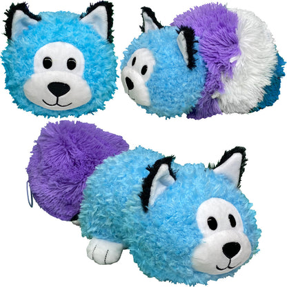 FlipaZoo: Magic Tails - Purple Cat to Blue Husky - 2-In-1 Animal Plush