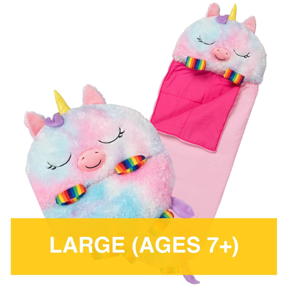 Happy Nappers: Pillow & Sleepy Sack: Large Rainbow Unicorn 7+
