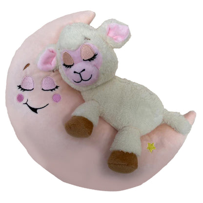 Happpy Nappers: Lullabrites Moon Pet - Lamb - Cream & Pink -Light & Sound Plush