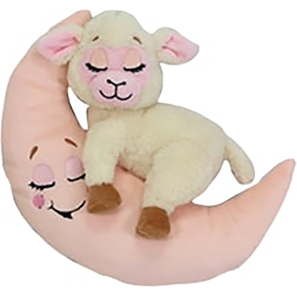Happpy Nappers: Lullabrites Moon Pet - Lamb - Cream & Pink -Light & Sound Plush