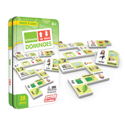 Antonyms Dominoes 28-Piece Matching Game with Collector's Tin