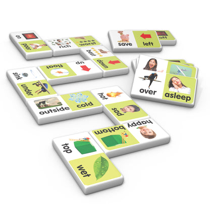 Antonyms Dominoes 28-Piece Matching Game with Collector's Tin