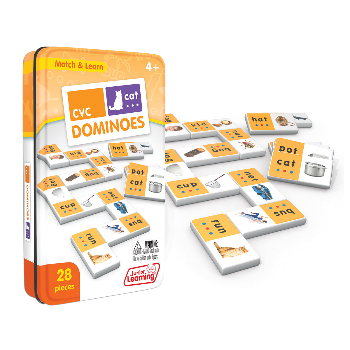 Junior Learning CVC Match & Learn Dominoes 28-Piece Set