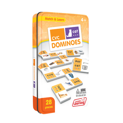 Junior Learning CVC Match & Learn Dominoes 28-Piece Set
