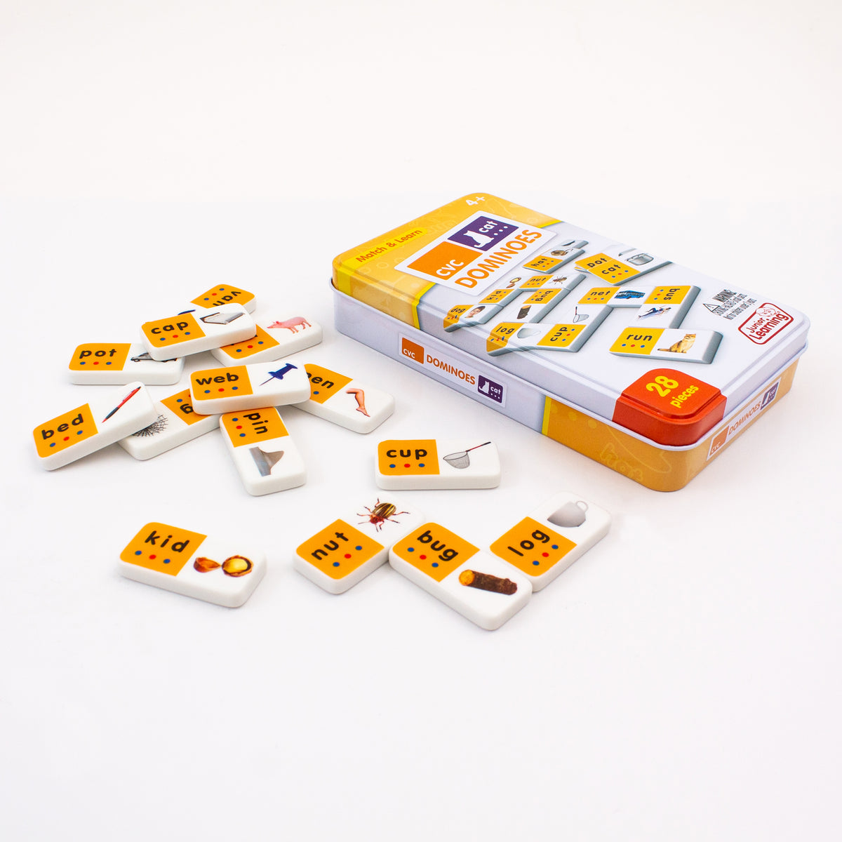 Junior Learning CVC Match & Learn Dominoes 28-Piece Set