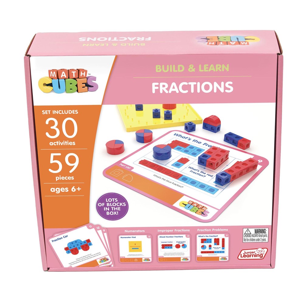 Junior Learning Mathcubes Fractions Set - 59-Piece Educational Kit ...