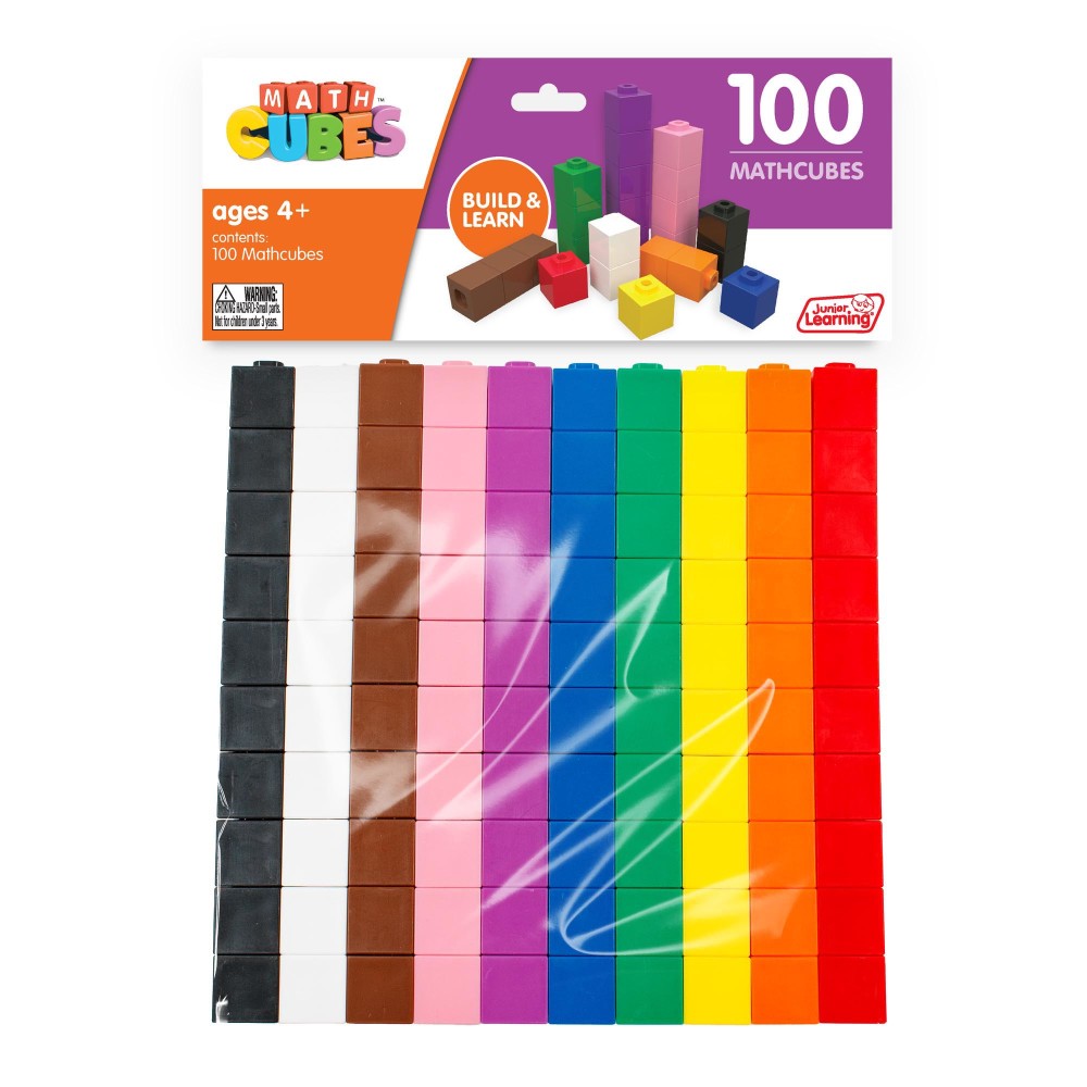 Junior Learning Mathcubes Set - 100 Count Multi-Colored Learning Cubes ...