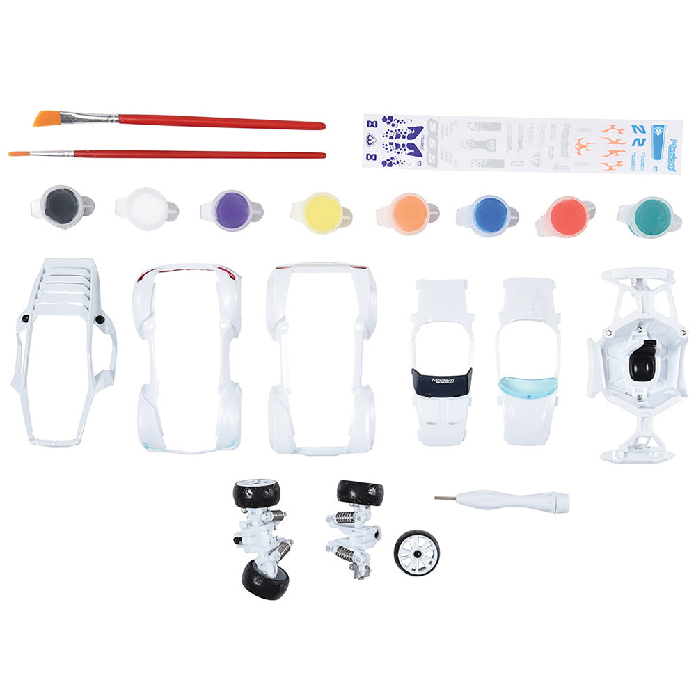 Modarri: Deluxe Paint It Auto Design Studio - DIY Design & Build Toy Car, Kids Ages 6+