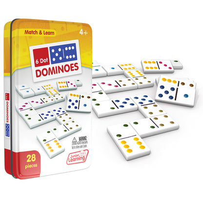 Dot Dominoes 28-Piece Classic Matching Game with Collector's Tin