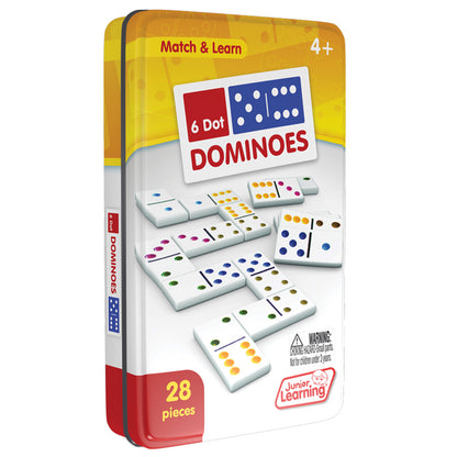 Dot Dominoes 28-Piece Classic Matching Game with Collector's Tin