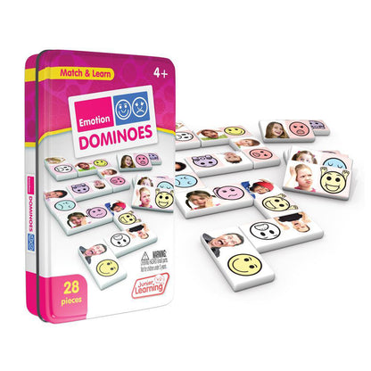 Emotions Dominoes 28-Piece Matching Game with Collector's Tin