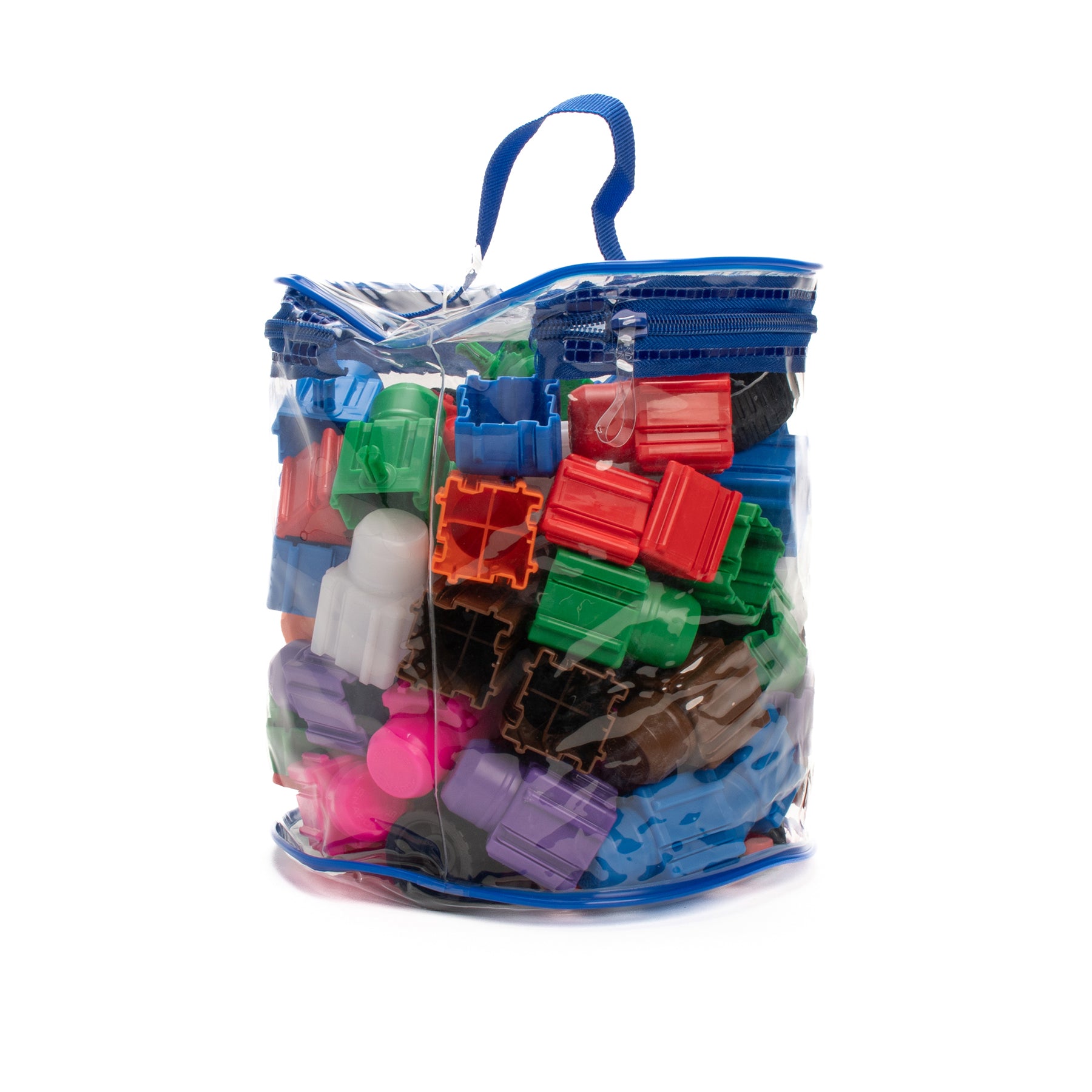 Snapo Jr Advanced Builders Kit 80-Piece Set with colorful plastic building blocks in blue, red, green, and purple in ...