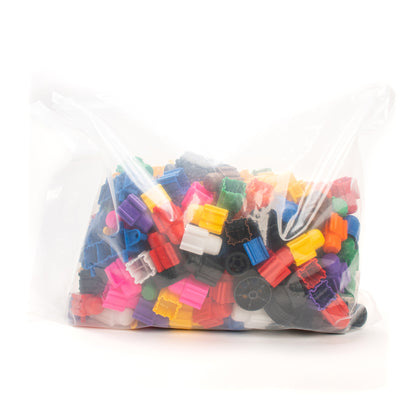 Snapo Jr Ultimate Builder Kit 250-piece colorful plastic building blocks set in clear bag