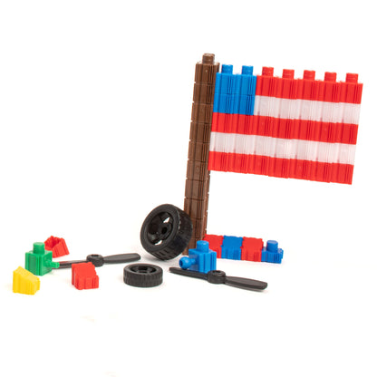 Snapo Mega Builders Kit 1100-Piece Construction Set with red, blue, and yellow building blocks
