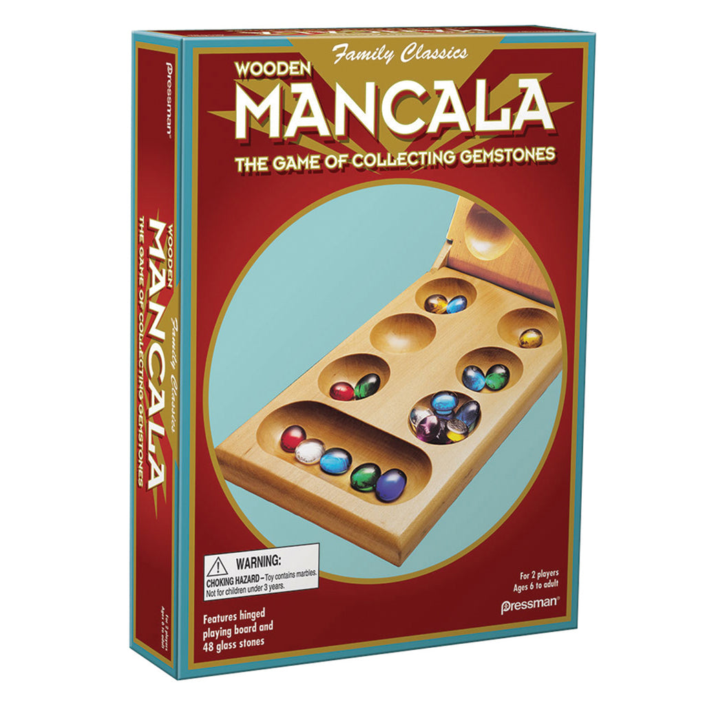 Tobar – Gioco Da Tavolo Mancala In Legno – Tabellone Pieghevole 45,5 Cm, Con Ciottoli Di Vetro Colorati – Per 2 Giocatori