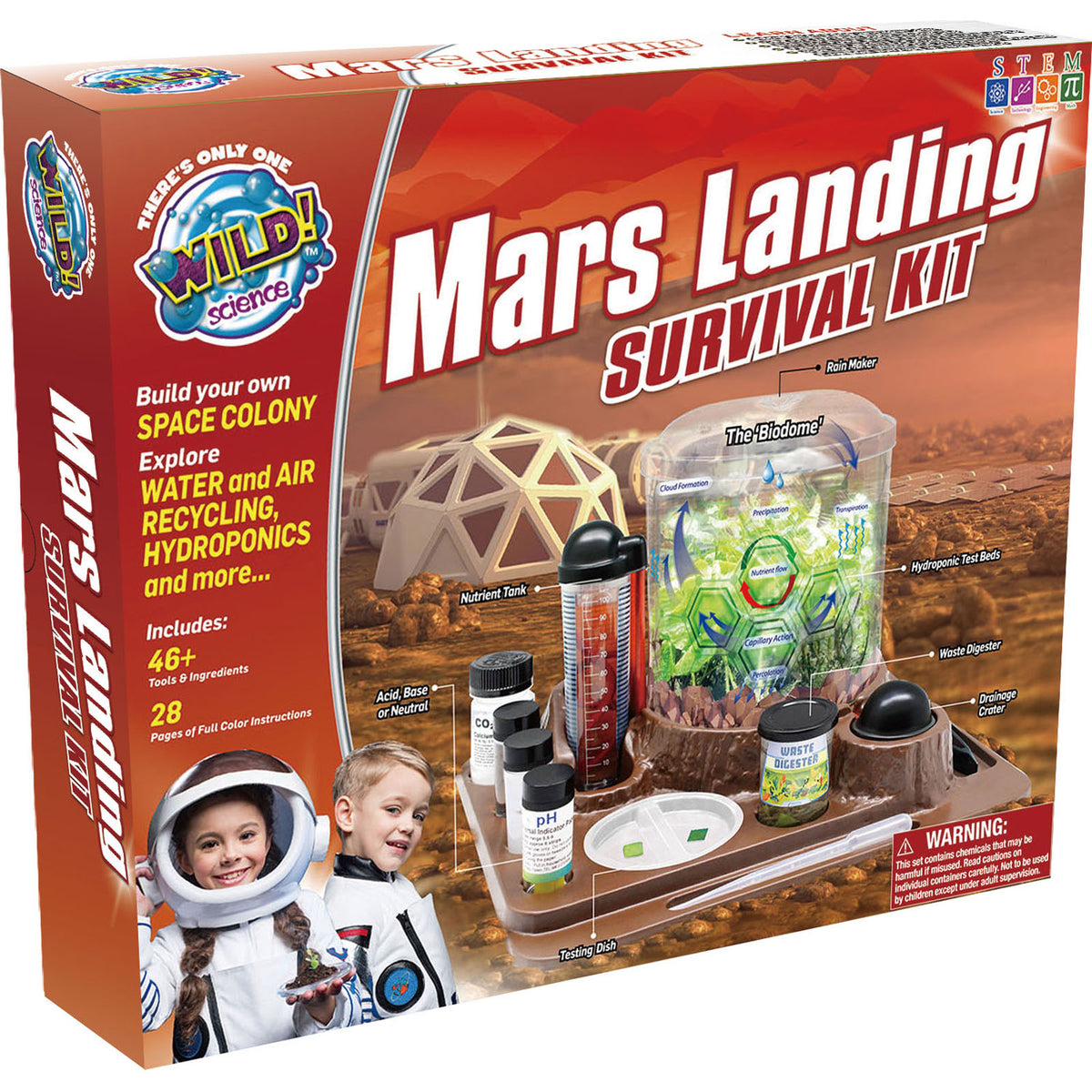 Wild Science Mars Landing Survival Kit with biodome, nutrient tank, and hydroponic growing system for STEM learning