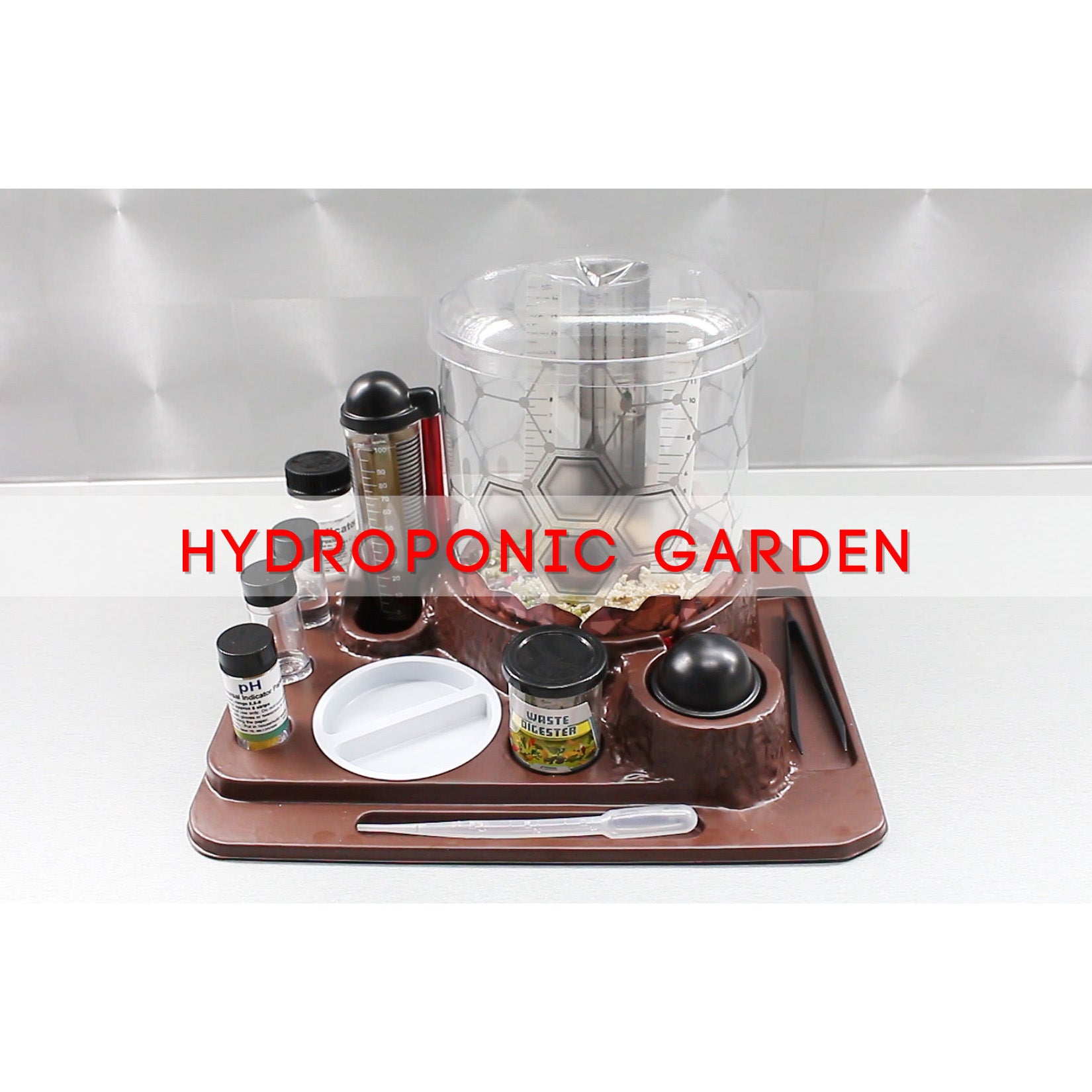 Wild Science Mars Landing Survival Kit STEM Biodome Growing Experiment with brown base and accessories