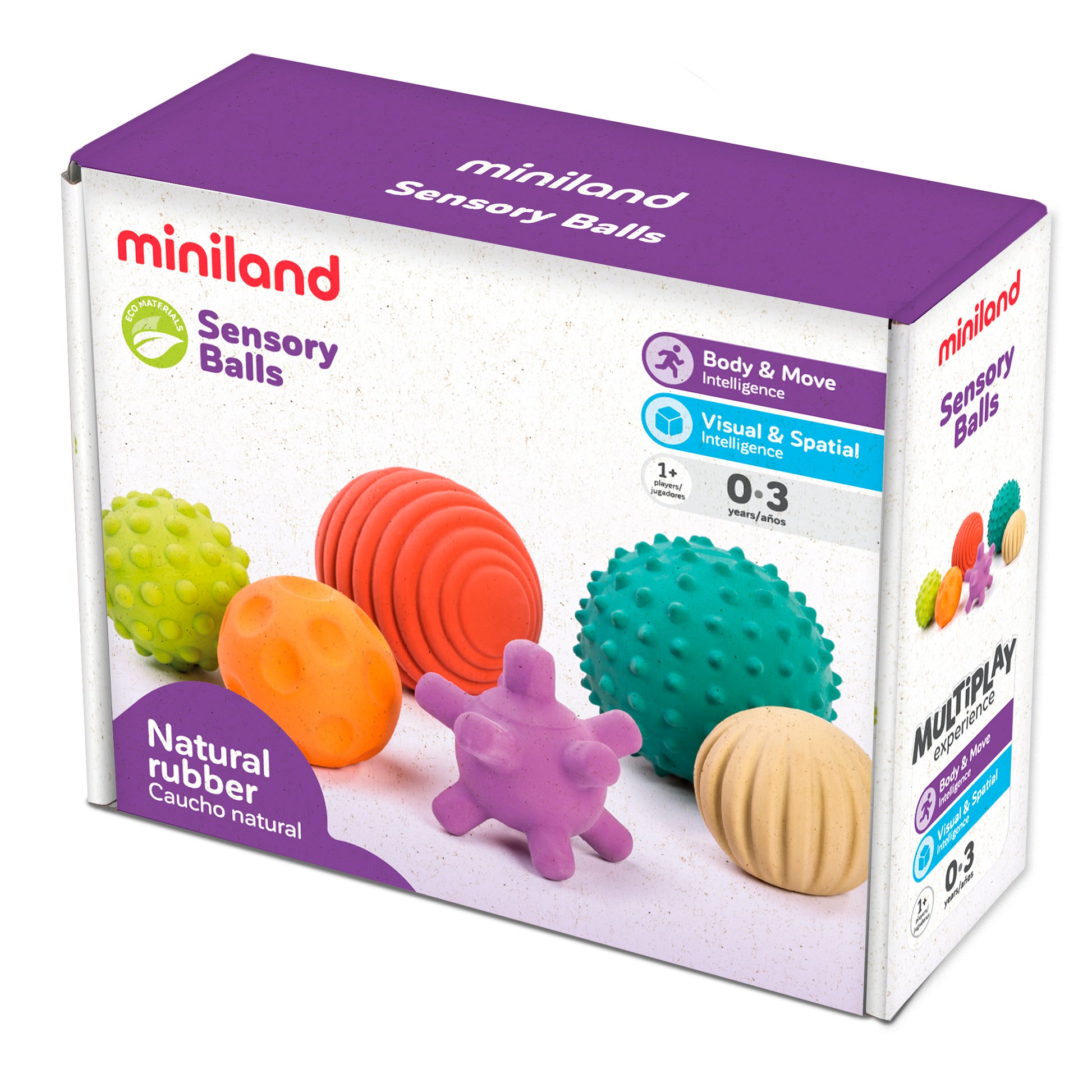 Miniland Educational Sensory Balls - Set of 6 - Multicolor Textured Miniland Educational Sensory Balls - Set of 6 - Multicolor Textured